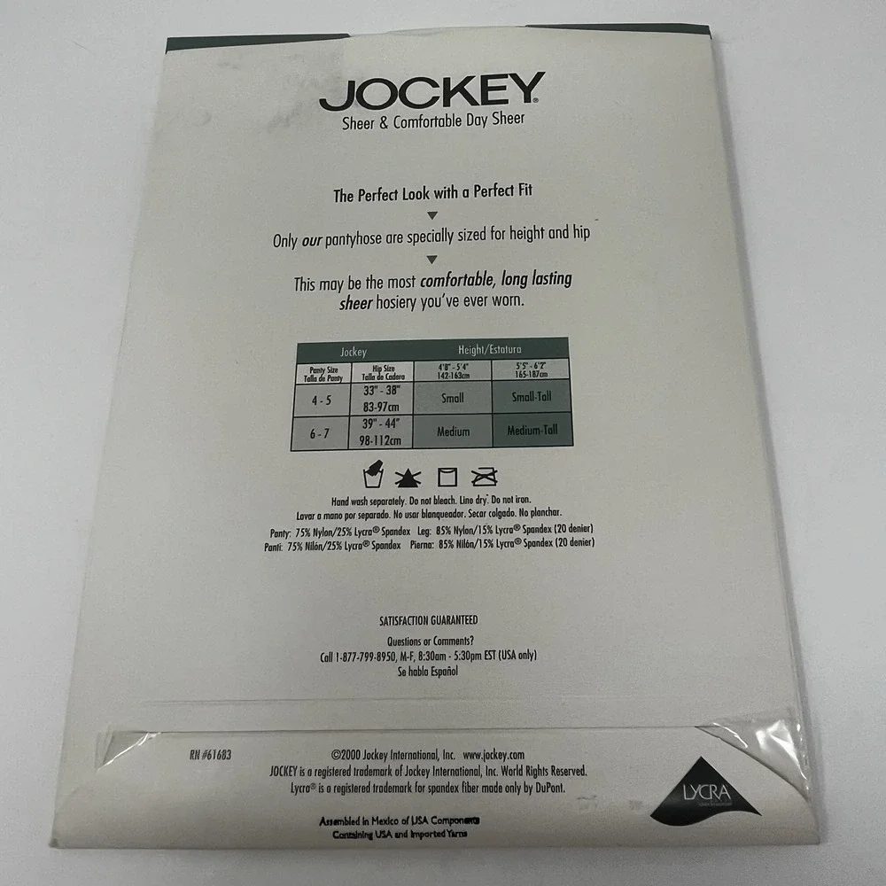 Vintage Jockey Women's Sheer & Comfortable Day Sheer Pantyhose Nude Med Tall USA